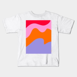 Abstract modern shapes pink, violet, red and orange Kids T-Shirt